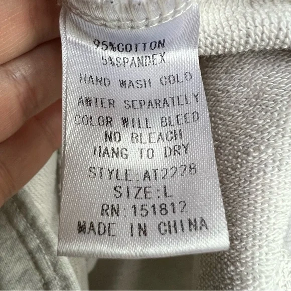 Adeline Women’s Cropped Grey Sweatshirt, Large - Picture 6 of 7